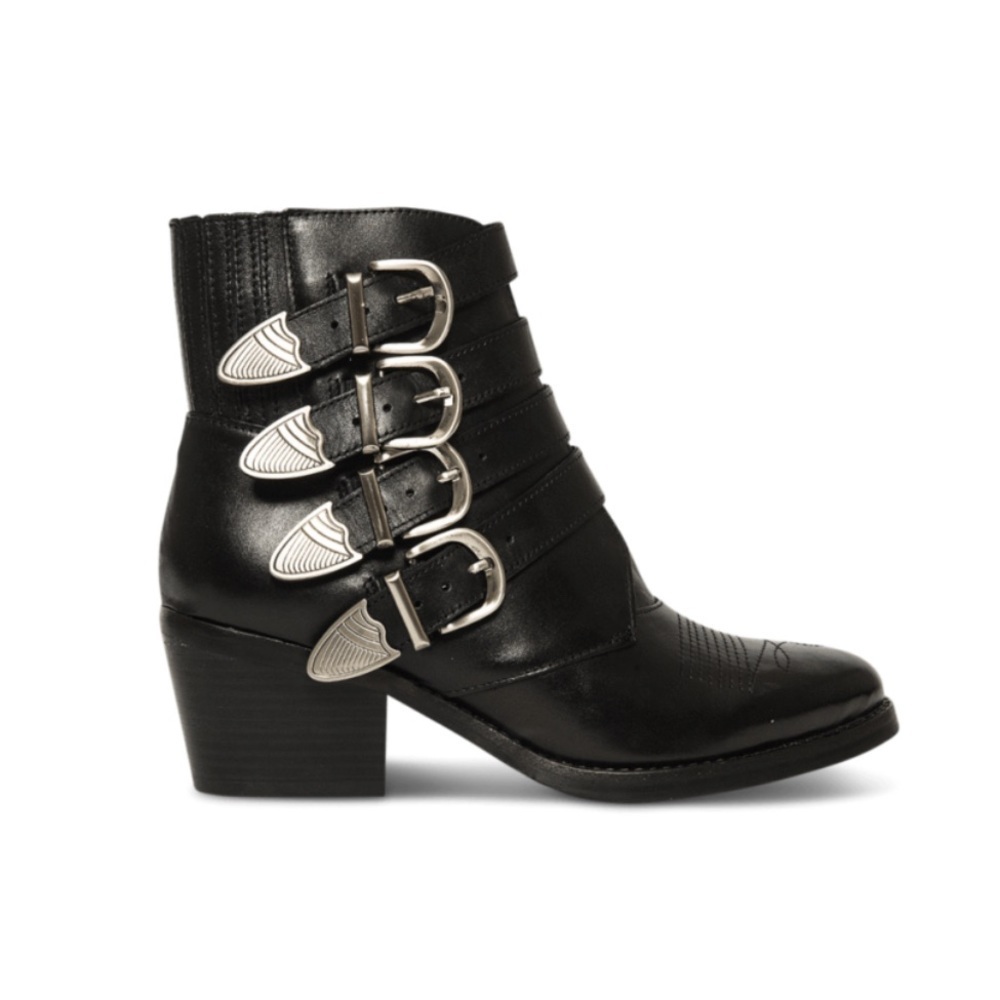Tony Bianco Frenchy Black Buckle Bootie